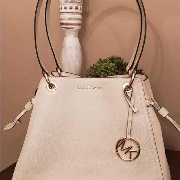 Michael Kors Collection Handbags - Michael Kors Ivory leather and suede Handbag